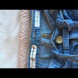 Anthropologie Pilcro wide leg chambray trousers